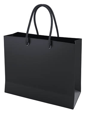 Shopping bag black isolated on a white background